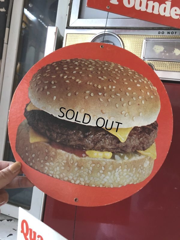 画像7:  70s Vintage McDonalds Quarter Pounder w/Cheese Hanging Store Display Sign (C350) 