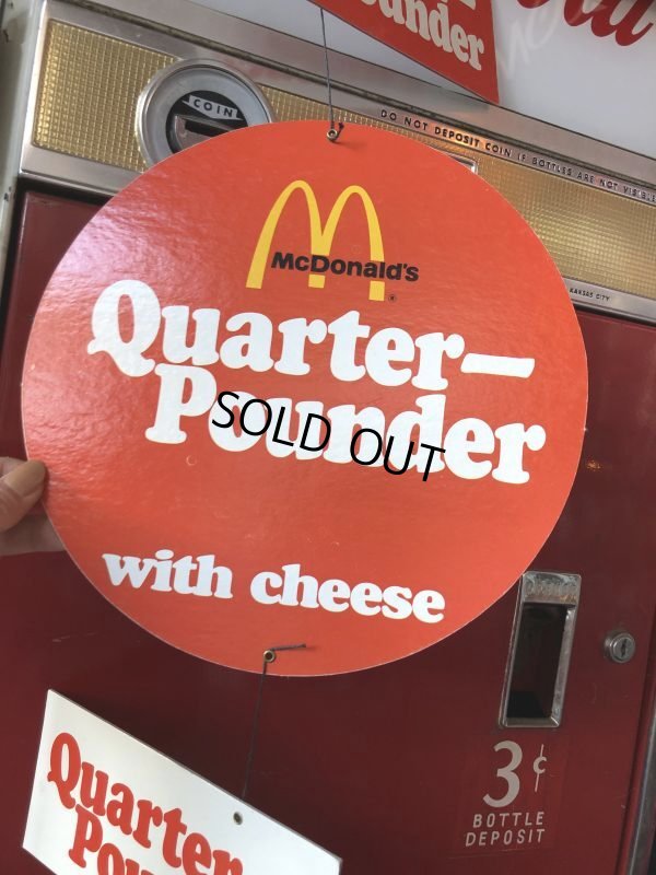 画像6:  70s Vintage McDonalds Quarter Pounder w/Cheese Hanging Store Display Sign (C350) 