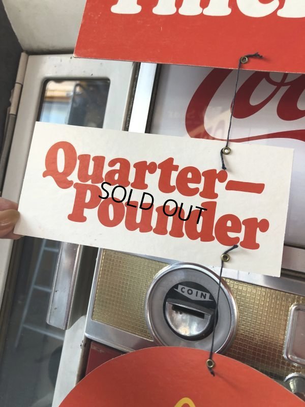 画像5:  70s Vintage McDonalds Quarter Pounder w/Cheese Hanging Store Display Sign (C350) 