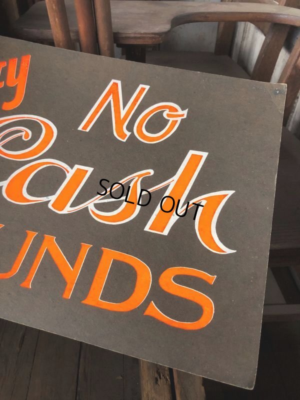 画像5: Vintage Hand Painted Retail Store Signs on Black Paper Board / Sorry No Cash REFUNDS (C352)