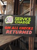 Vintage Hand Painted Retail Store Signs on Black Paper Board / SERVICE CHARGE (C354) 