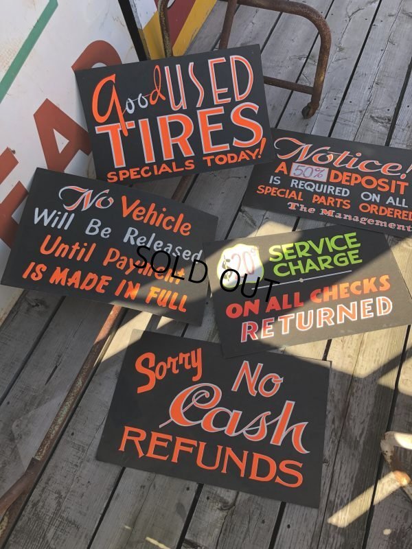 画像7: Vintage Hand Painted Retail Store Signs on Black Paper Board / No Vehicle (C355) 