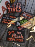 画像7: Vintage Hand Painted Retail Store Signs on Black Paper Board / good USED TIRES (C353) 