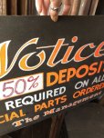 画像2: Vintage Hand Painted Retail Store Signs on Black Paper Board / Notice! A 50% DEPOSIT (C351)  (2)