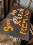 画像3: Vintage Hand Painted Retail Store Signs on Black Paper Board / Sorry No Cash REFUNDS (C352) 