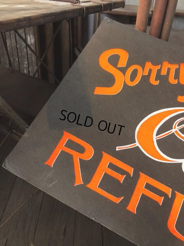 画像4: Vintage Hand Painted Retail Store Signs on Black Paper Board / Sorry No Cash REFUNDS (C352)