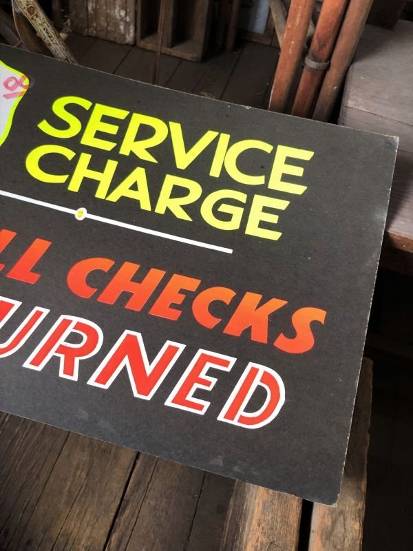 画像5: Vintage Hand Painted Retail Store Signs on Black Paper Board / SERVICE CHARGE (C354) 