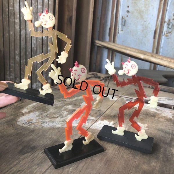 画像11: 40s Vintage REDDY KILOWATT Standing Business Card Holder Figure Red w/Black Stand (C358)