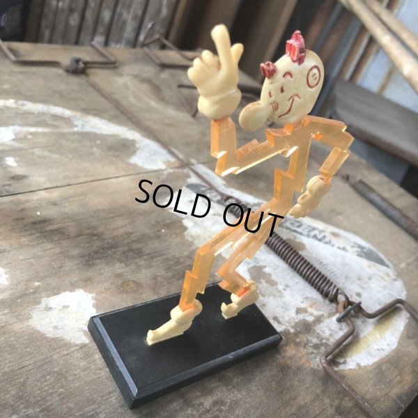 画像2: 40s Vintage REDDY KILOWATT Standing Business Card Holder Figure Red w/Black Stand (C360)