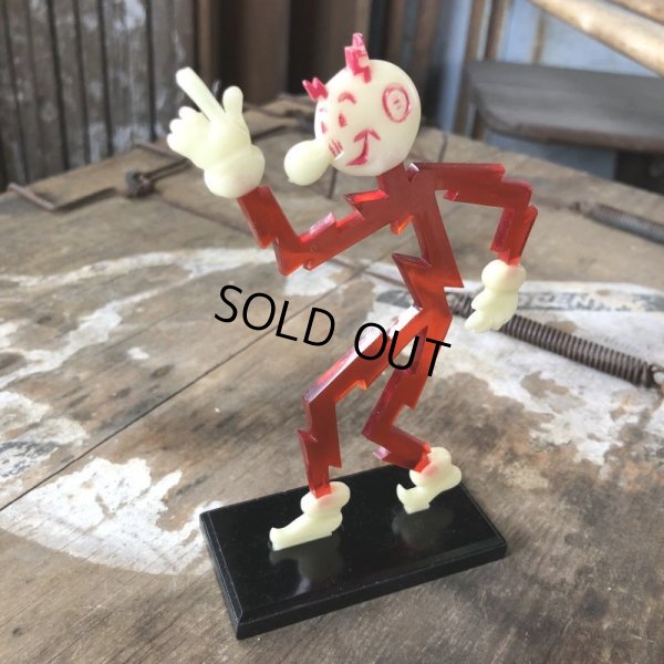 画像2: 40s Vintage REDDY KILOWATT Standing Business Card Holder Figure Red w/Black Stand (C358)