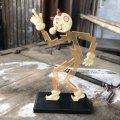 40s Vintage REDDY KILOWATT Standing Business Card Holder Figure Red w/Black Stand (C360)