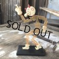 40s Vintage REDDY KILOWATT Standing Business Card Holder Figure Red w/Black Stand (C360)