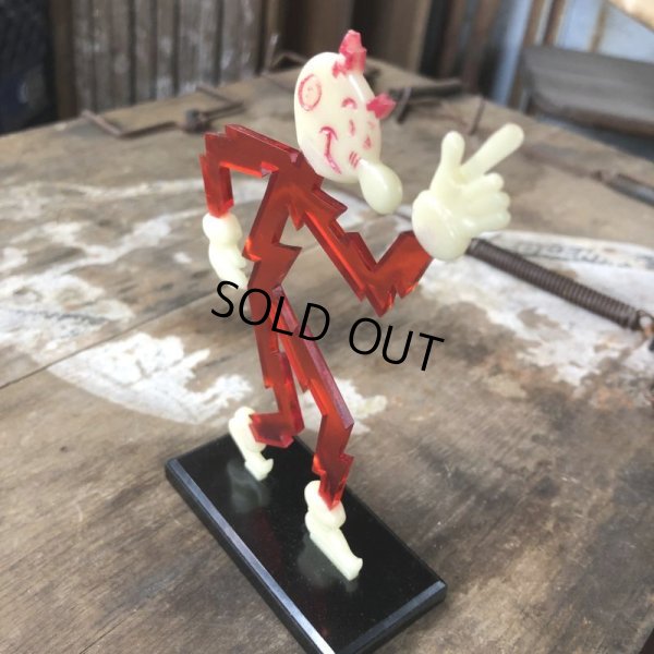 画像4: 40s Vintage REDDY KILOWATT Standing Business Card Holder Figure Red w/Black Stand (C358)