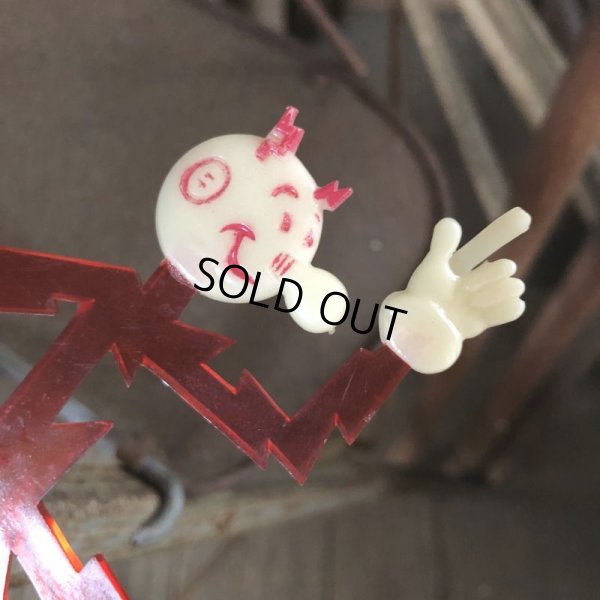 画像8: 40s Vintage REDDY KILOWATT Standing Business Card Holder Figure Red w/Black Stand (C358)