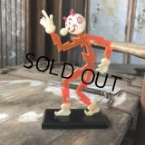 40s Vintage REDDY KILOWATT Standing Business Card Holder Figure Red w/Black Stand (C359)