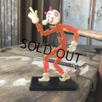 40s Vintage REDDY KILOWATT Standing Business Card Holder Figure Red w/Black Stand (C359)