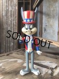 70s Vintage WB Looney Tunes Patriotic Bugs Bunny Uncle Sam R.Dakin Figure (C361)