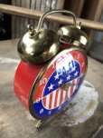 画像2: 70s Vintage Robertshaw Stars & Stripes Twin Bell Wind Up Alarm Clock Works!  (C374) (2)