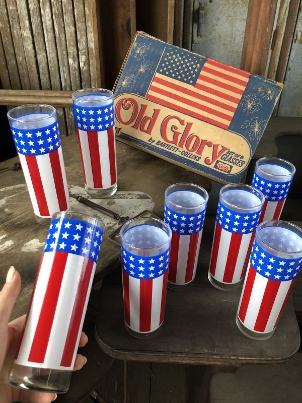 画像10: Vintage Old Glory Set of 8 Glasses (C373)