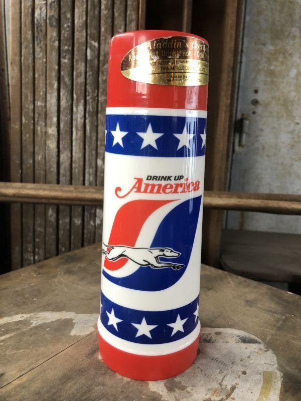 画像1: 70s Vintage Aladdin Drink Up America Greyhound Thermos (C376)