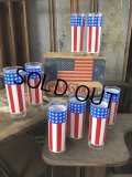 Vintage Old Glory Set of 8 Glasses (C373)
