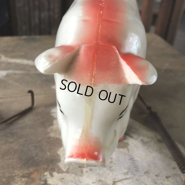 画像10: 50s Vintage R.B.RICE SAUSAGE CO. RICE'S Advertising Piggy Coin Bank (C383)