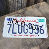 American License Number Plate / California 7LUG536 (B395)