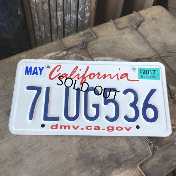 画像1: American License Number Plate / California 7LUG536 (B395)