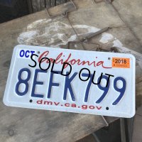 Vintage American License Number Plate / California 8EFK799 (B388)