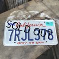 American License Number Plate / California 7RJL378 (B392)