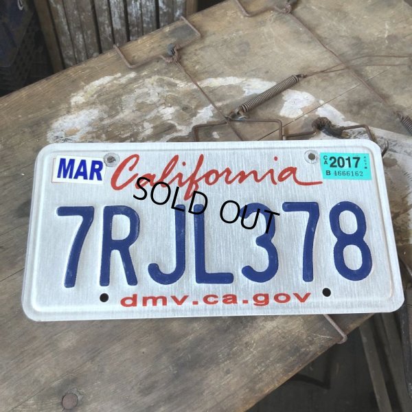 画像1: American License Number Plate / California 7RJL378 (B392)