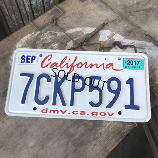 画像1: American License Number Plate / California 7CKP591 (B391)