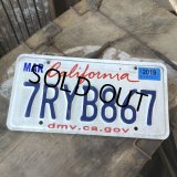 Vintage American License Number Plate / California 7RYB867 (B387)