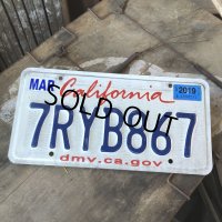 Vintage American License Number Plate / California 7RYB867 (B387)