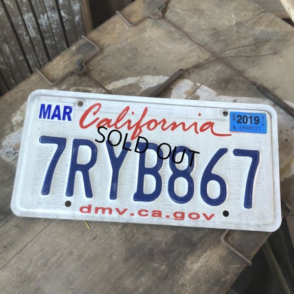 画像1: Vintage American License Number Plate / California 7RYB867 (B387)