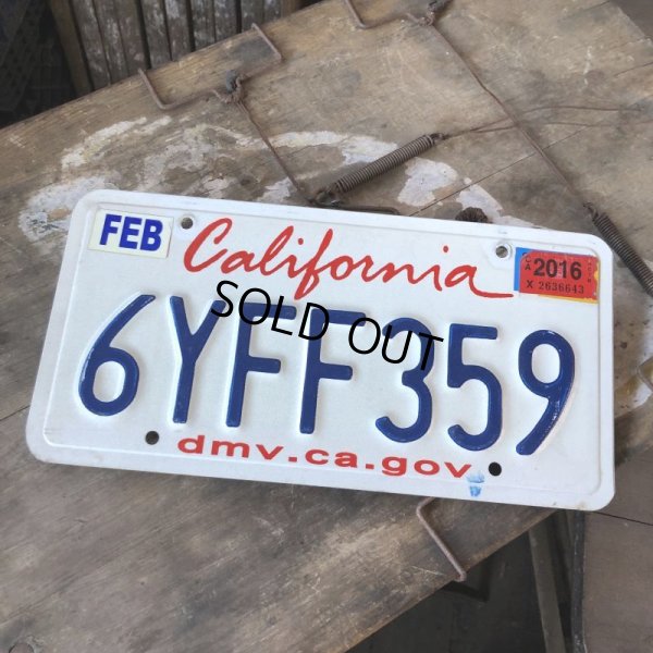 画像1: American License Number Plate / California 6YFF359 (B398)