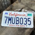 画像1: American License Number Plate / California 7MUB035 (B390) (1)