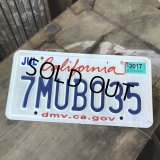 American License Number Plate / California 7MUB035 (B390)