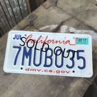 American License Number Plate / California 7MUB035 (B390)