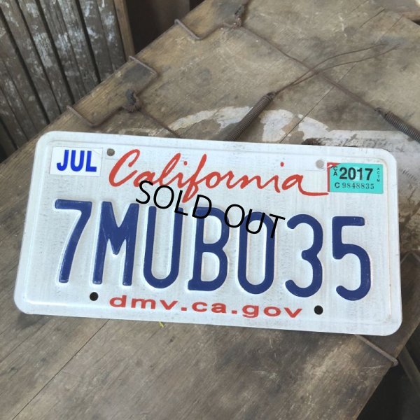 画像1: American License Number Plate / California 7MUB035 (B390)