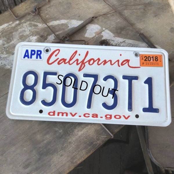 画像1: American License Number Plate / California 85073T1 (B389)