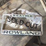 Vintage Automotive License Plate Frame / SEATTLE ROWLAND (B402)