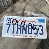 Vintage American License Number Plate / California 7THN053 (B386)