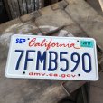 画像1: American License Number Plate / California 7FMB590 (B396) (1)