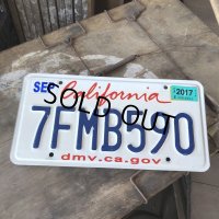 American License Number Plate / California 7FMB590 (B396)