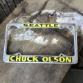 Vintage Automotive License Plate Frame / SEATTLE CHUCK OLSON (B405)