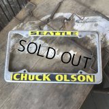 Vintage Automotive License Plate Frame / SEATTLE CHUCK OLSON (B405)