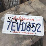 American License Number Plate / California 7EVD652 (B400)
