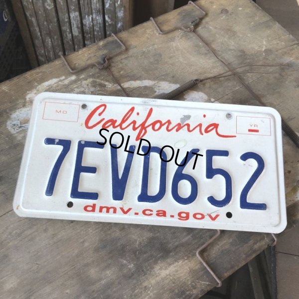 画像1: American License Number Plate / California 7EVD652 (B400)