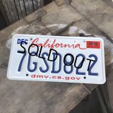 American License Number Plate / California 7GSD822 (B399)